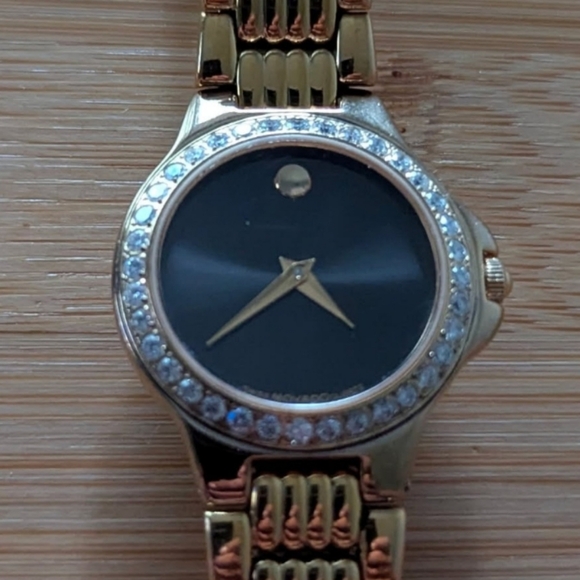 Movado Watch Women's Gold Diamond Vintage - Picture 1 of 12